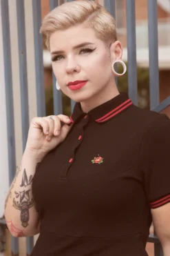 Shop Sour+Plus SOURPUSS RED ROSE POLO DRESS