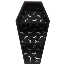 Haunted Homewares SOURPUSS BAT PRINT COFFIN SHELF