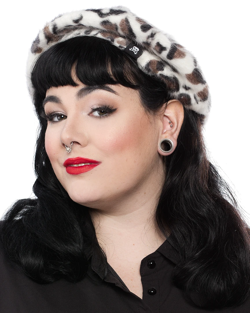 SOURPUSS LEOPARD FUR BERET 3 SOURPUSS LEOPARD FUR BERET