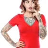SOURPUSS RAMONA TOP RED 2 SOURPUSS RAMONA TOP RED