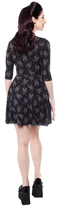 Shop Sour+Plus SOURPUSS SCORPION 3/4 SLEEVE SKATER DRESS