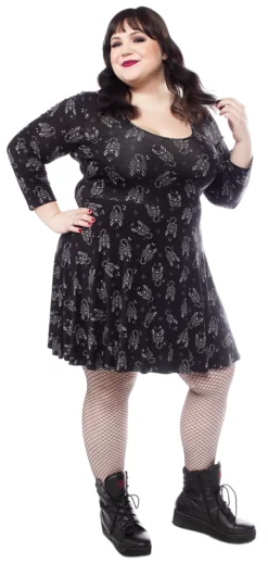 Shop Sour+Plus SOURPUSS SCORPION 3/4 SLEEVE SKATER DRESS