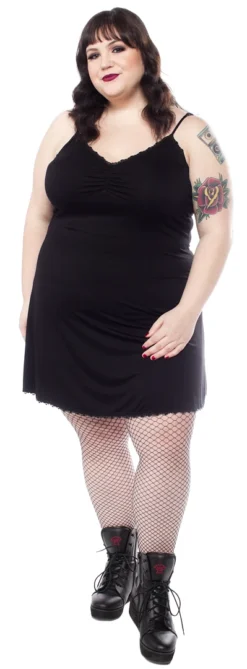 Back In Stock SOURPUSS SLIP DRESS BLACK