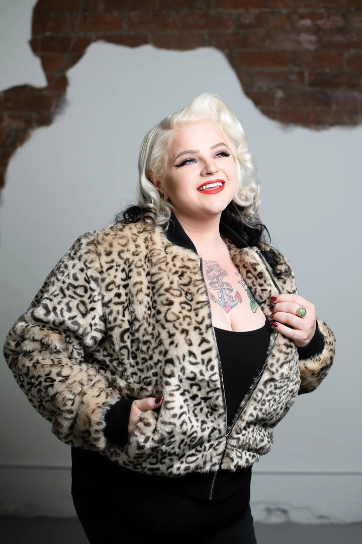 SOURPUSS LEOPARD FUR BOMBER JACKET TAN Shop Sourpuss 4 SOURPUSS LEOPARD FUR BOMBER JACKET TAN Shop Sourpuss