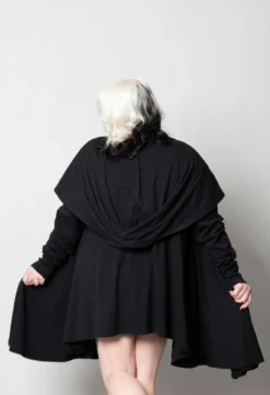 Shop Sour+Plus SOURPUSS HOODED CARDIGAN BLACK