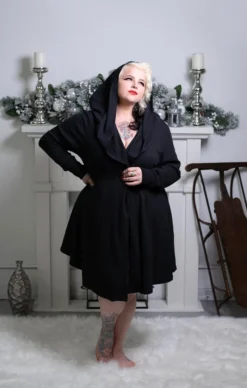 Shop Sour+Plus SOURPUSS HOODED CARDIGAN BLACK