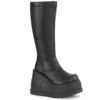 DEMONIA STOMP WEDGE HEEL KNEE HIGH BOOT BLACK Footwear 1 DEMONIA STOMP WEDGE HEEL KNEE HIGH BOOT BLACK Footwear