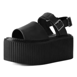 T.U.K. BLACK BRUSH-OFF STRATO SANDALS Footwear