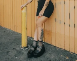 T.U.K. BLACK BRUSH-OFF STRATO SANDALS Footwear