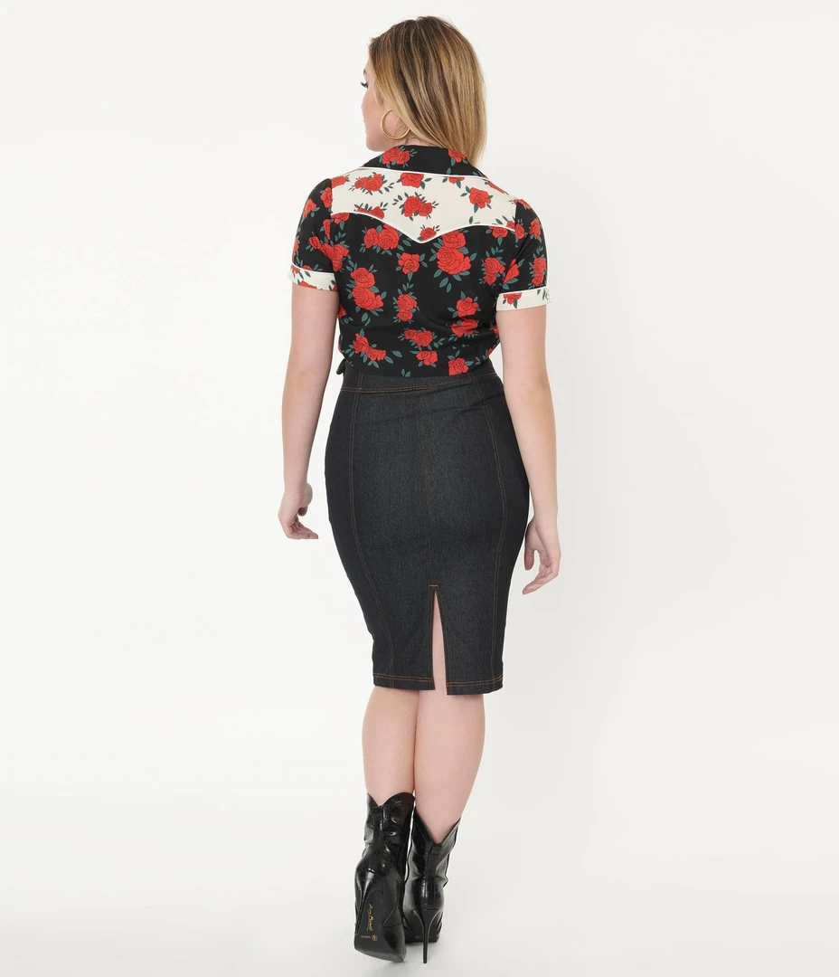 UNIQUE VINTAGE BLACK DENIM SUMMER LOVIN PENCIL SKIRT Shop Sour+Plus 5 UNIQUE VINTAGE BLACK DENIM SUMMER LOVIN PENCIL SKIRT Shop Sour+Plus