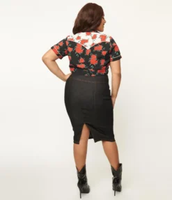 UNIQUE VINTAGE BLACK DENIM SUMMER LOVIN PENCIL SKIRT Shop Sour+Plus 11 UNIQUE VINTAGE BLACK DENIM SUMMER LOVIN PENCIL SKIRT Shop Sour+Plus