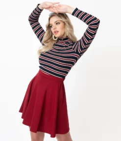 SMAK PARLOUR BURGUNDY TEXTURED SWEET TALK FLARE SKIRT Shop Sour+Plus 7 SMAK PARLOUR BURGUNDY TEXTURED SWEET TALK FLARE SKIRT Shop Sour+Plus