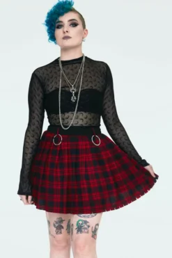 JAWBREAKER TEEN SPIRIT RED & BLACK PLAID SKIRT Apparel