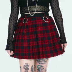 JAWBREAKER TEEN SPIRIT RED & BLACK PLAID SKIRT Apparel