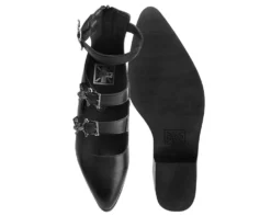 Footwear T.U.K. ANARCHIC TRIPLE SKULL BUCKLE POINTED HEELS 9 Footwear T.U.K. ANARCHIC TRIPLE SKULL BUCKLE POINTED HEELS