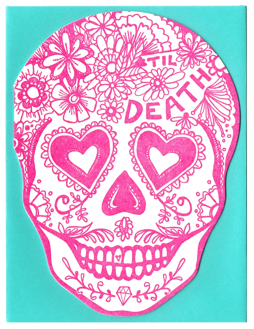 None BLACKBIRD LETTERPRESS TIL DEATH SUGAR SKULL GREETING CARD Lifestyle 4 None BLACKBIRD LETTERPRESS TIL DEATH SUGAR SKULL GREETING CARD Lifestyle