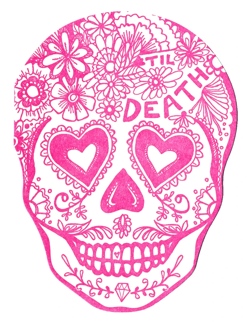 None BLACKBIRD LETTERPRESS TIL DEATH SUGAR SKULL GREETING CARD Lifestyle 3 None BLACKBIRD LETTERPRESS TIL DEATH SUGAR SKULL GREETING CARD Lifestyle