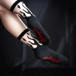 What's New ECTOGASM SHEER FLAME SOCKS BLACK