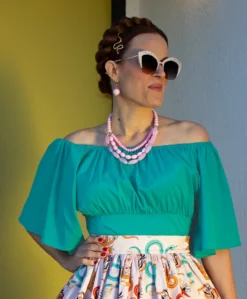 OBLONG BOX SHOP VICTORIA TOP TURQUOISE Shop Sour+Plus