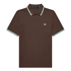 FRED PERRY TWIN TIPPED POLO CHOCOLATE/ICE Apparel