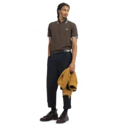 FRED PERRY TWIN TIPPED POLO CHOCOLATE/ICE Apparel