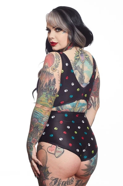 SOURPUSS MULTI SKULLS MONOKINI 5 SOURPUSS MULTI SKULLS MONOKINI