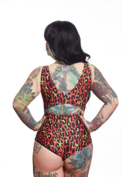 SOURPUSS LEOPARD MONOKINI HOT PINK