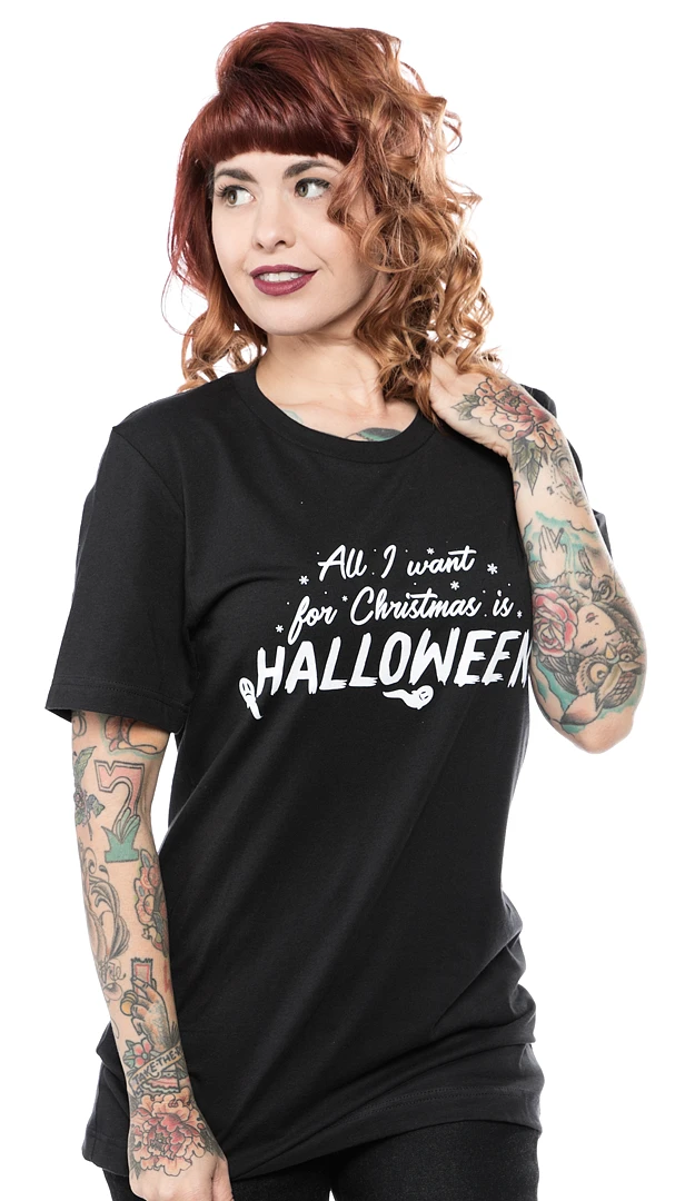 Shop Sour+Plus UNIQUE VINTAGE ALL I WANT FOR CHRISTMAS IS HALLOWEEN TEE