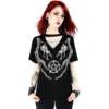 RESTYLE V NECK ANTLERS CHOKER TOP