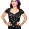 Shop Sour+Plus SOURPUSS POLKA DOT VAVAVOOM TOP BLK/WHITE