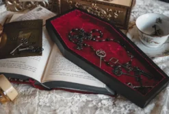 LIVELY GHOSTS VELVET COFFIN TRINKET TRAY RED What's New 7 LIVELY GHOSTS VELVET COFFIN TRINKET TRAY RED What's New