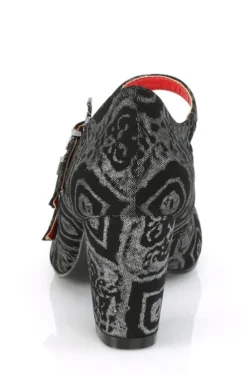 Footwear DEMONIA VIVIKA BAT BUCKLE MARY JANE HEELS BLK/SILVER 7 Footwear DEMONIA VIVIKA BAT BUCKLE MARY JANE HEELS BLK/SILVER