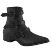 DEMONIA WARLOCK BAT BUCKLE POINTED TOE ANKLE BOOTS Footwear
