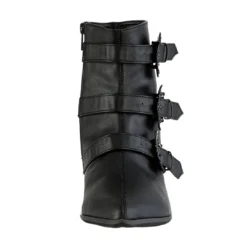 DEMONIA WARLOCK BAT BUCKLE POINTED TOE ANKLE BOOTS Footwear