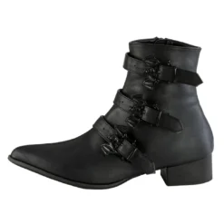 DEMONIA WARLOCK BAT BUCKLE POINTED TOE ANKLE BOOTS Footwear