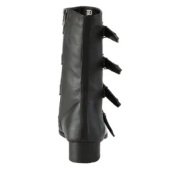 DEMONIA WARLOCK BAT BUCKLE MID CALF POINTED TOE BOOTS