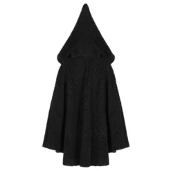 PunkRave PUNK RAVE SALEM HOODED PLUSH CAPE COAT