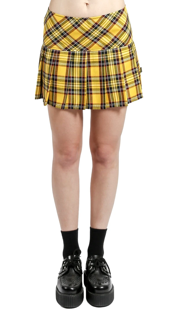 Tripp NYC Apparel TRIPP PLEATED WOVEN YELLOW PLAID SKIRT 4 Tripp NYC Apparel TRIPP PLEATED WOVEN YELLOW PLAID SKIRT