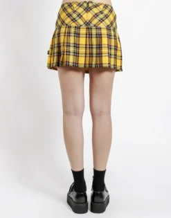 Tripp NYC Apparel TRIPP PLEATED WOVEN YELLOW PLAID SKIRT 10 Tripp NYC Apparel TRIPP PLEATED WOVEN YELLOW PLAID SKIRT