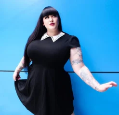 Shop Sour+Plus SOURPUSS STUD COLLAR DRESS BLK